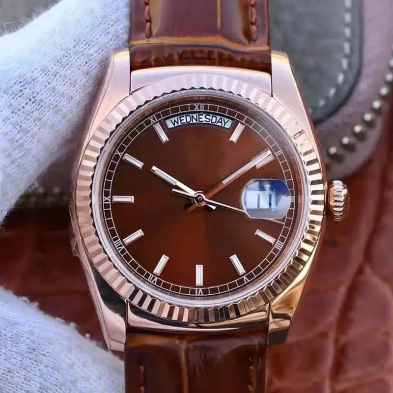 

AAA men women's automatic mechanical watch watches tape watchband Leather Strap folding buckle sport waterproof ladies wristwatch, Split