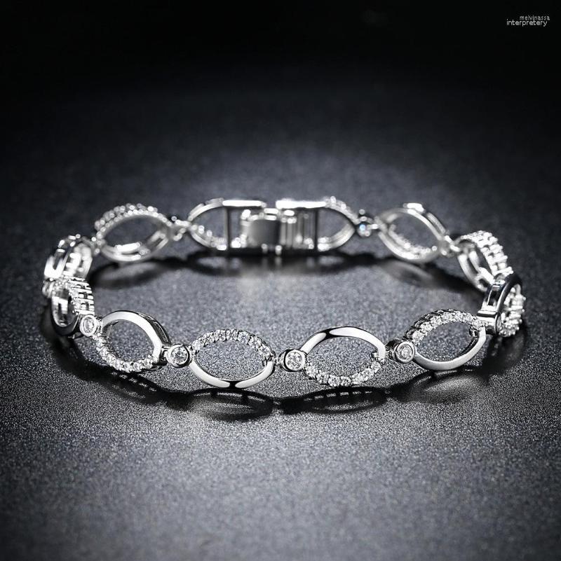 

Link Bracelets 2023 Luxury Oval Bracelet Bangle For Women Anniversary Gift Jewelry Wholesale S6090