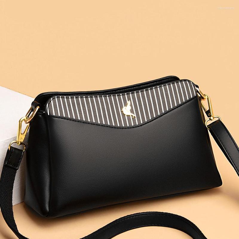 

Evening Bags 3 Layers Ladies Hand Tote Bag Luxury Women Designer Handbags Purses High Quality Leather Shoulder Crossbody For Female, Black