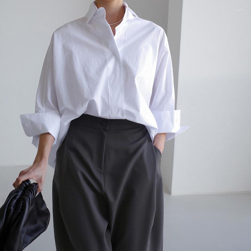 

Women' Blouses Johnature Spring Summer Shirt Women 2023 Korean Version Loose White Bat Sleeve Fashion Casual Solid Color Tops