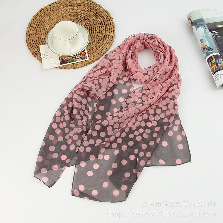 

Scarves Summer Style Long Woman Silk 50 160cm Designer Polka Dots Print Female Sheer