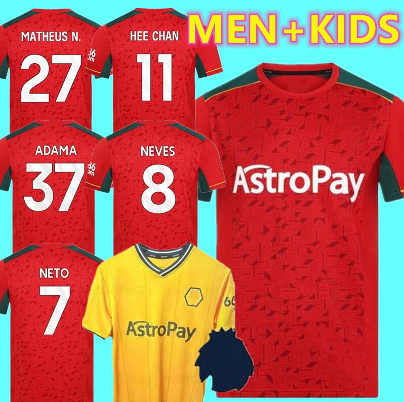 

23 24 SARABIA Wolves Soccer Jerseys RAUL MATHEUS NETO NEVES TRAORE 2023 2024 Wanderers PODENCE LEMINA HEE CHAN Wolverhampton Football Shirts Men Kit Kids uniform