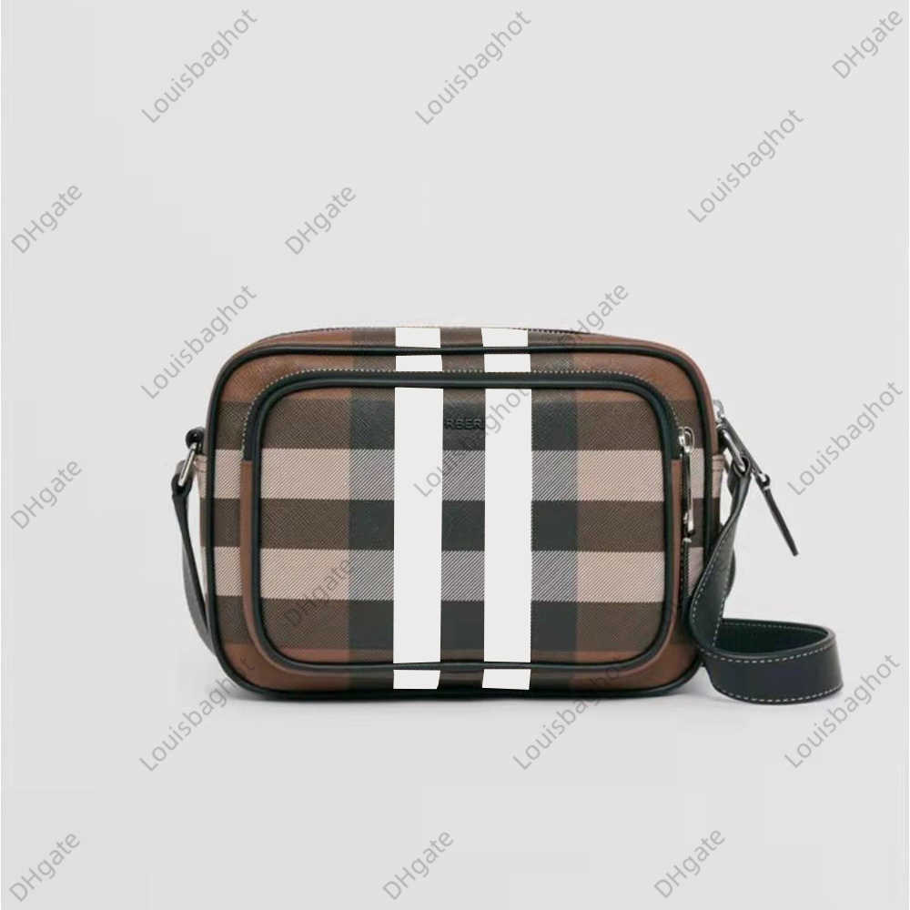 

2023 Vintage Check Tb Camera Mens Crossbody Bag Retro Brand Leather Classic Stripes Nylon Women's Wallet Purses Famous Handbag Tote Shoulder Clutch Bags, #1