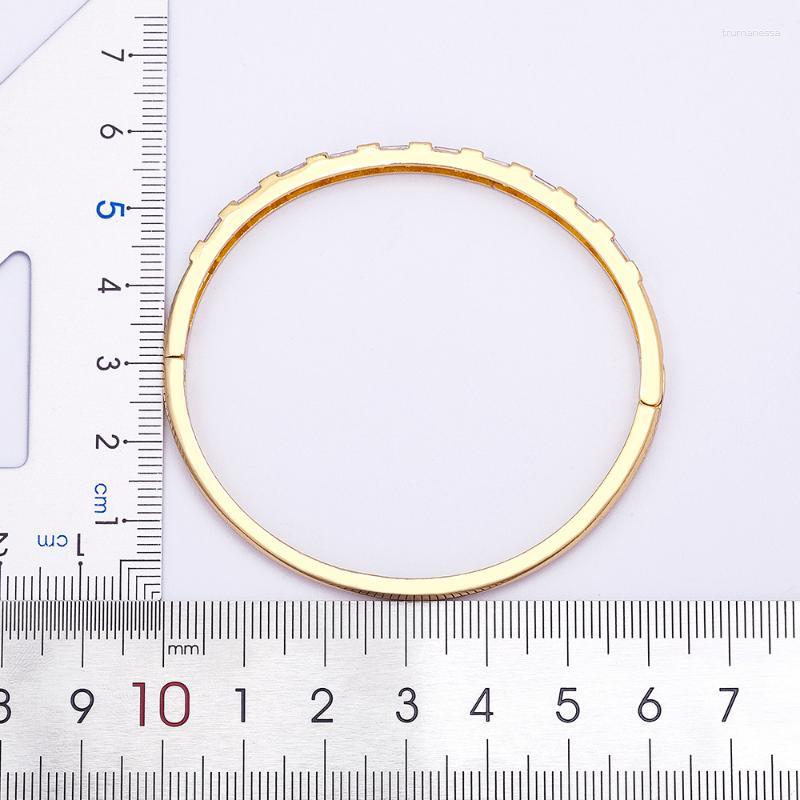 

Bangle Fashion Creative Design CZ Gold Color Bangles For Woman Wristband Jewelry Wedding Gift Raym22
