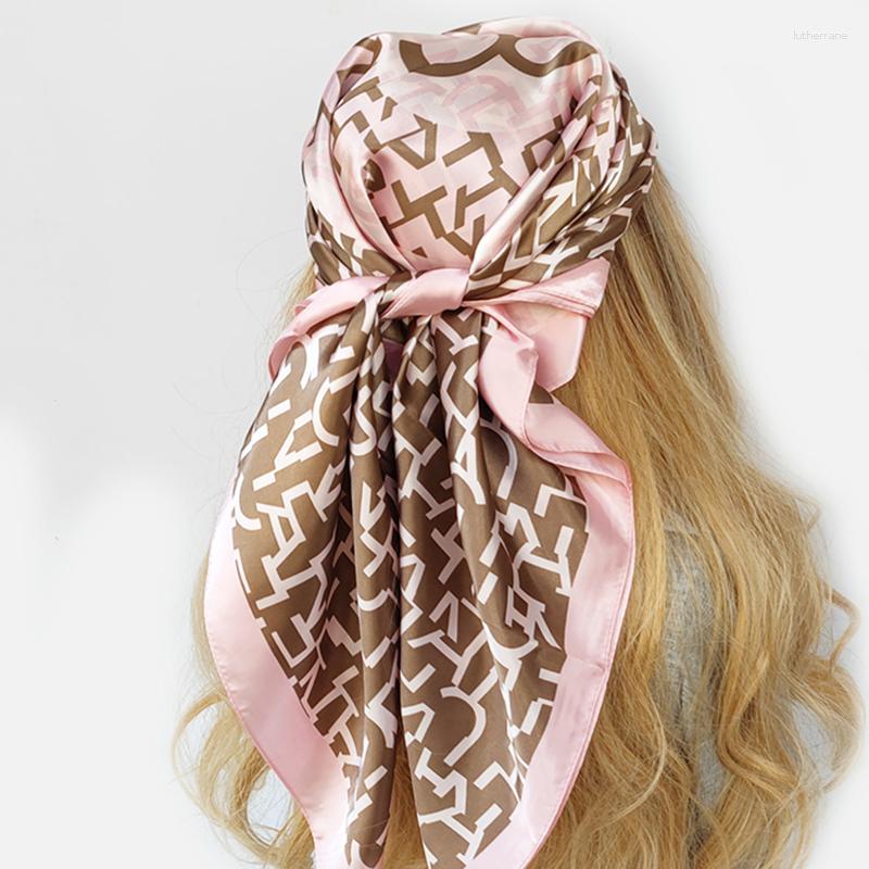 

Scarves 2023 Print Silk Summer Sunscreen Handkerchief Female Beach Dustproof Bandanna Fashion 90X90CM Carriage Shawl