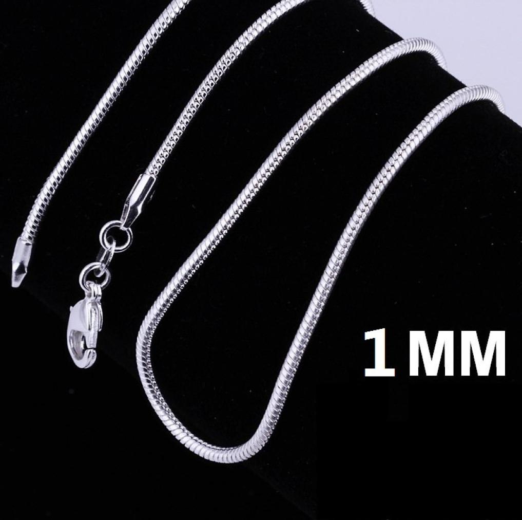

Copper Plated 925 Sterling Silver Bone Chain Necklace Wide1mm Lobster Clasp Jewelry 16 18 20 22 24 26 28 30 Inches3088604