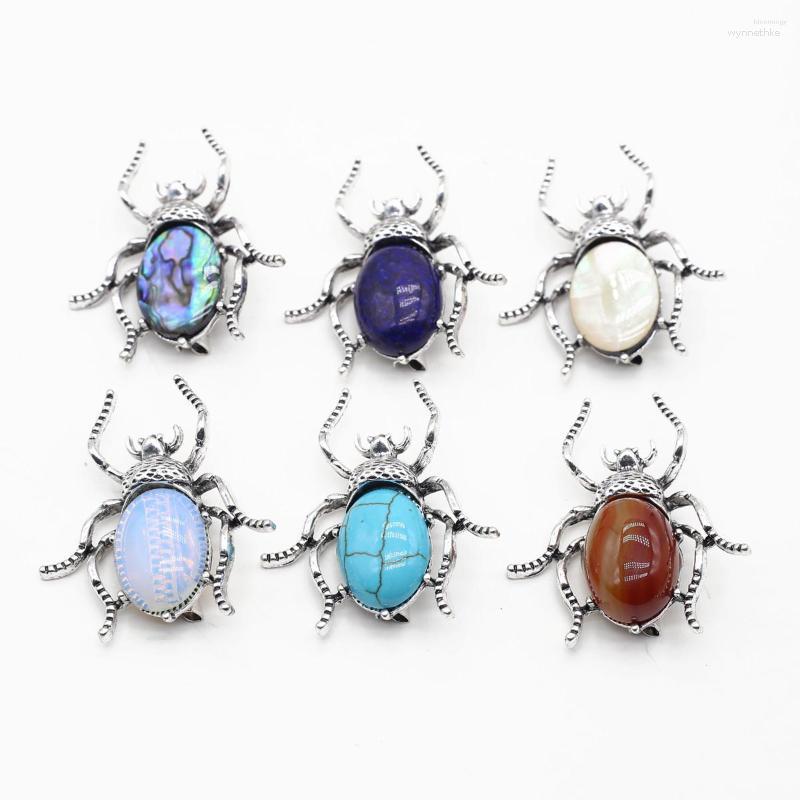 

Pendant Necklaces 1PC Rose Quartz Abalone Shell Oval Healing Crystals Stone Charms Natural Pendants For Jewelry Making DIY Women