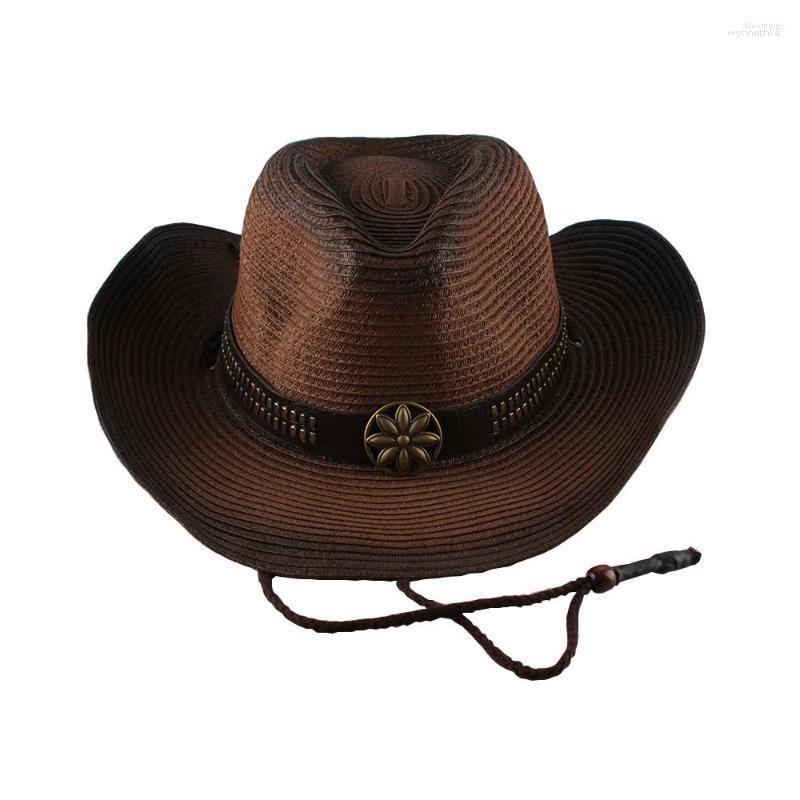 

Wide Brim Hats Sun Hat For Women Summer Fashion Personality Cowboy Straw Curling Top Knight Jazz Beach, Cl-125
