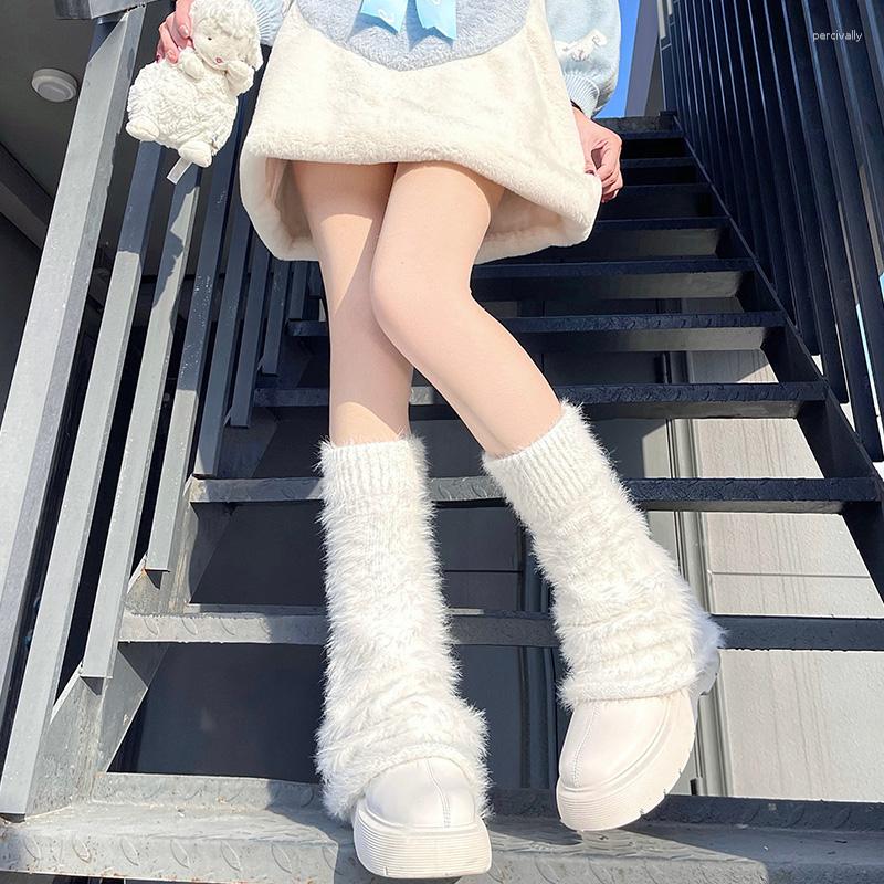

Women Socks Streetwear Japanese Girl Punk Knee Sleeve Leg Cover Harajuku JK White Knitting Warmer