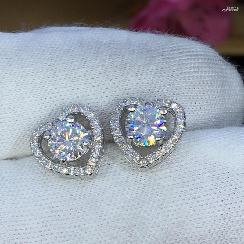 

Stud Earrings 925 Silver Moissanite Cut Total 1.00ct D VVS Fashion Jewelry 2023 For Women