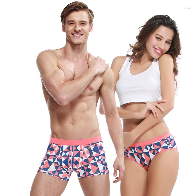 

Underpants Fashion Men And Women Cotton Lovers Plaid Underwear Cute Boxer Shorts Classic Design Bottoms Sleeps Wear Panties, Men 1