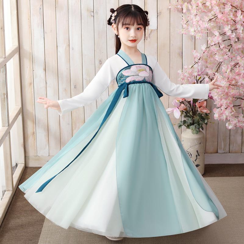 

Ethnic Clothing Chinese Traditional Folk Dance Costume Kids Ancient Hanfu Dress Oriental Style Tang Dynasty Girl Fairy Cosplay