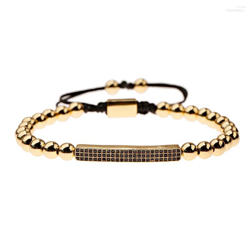 

Strand 6MM Bronze Bead Long Braided Bracelet For Men Women Copper Beads Classic Metal Adjustable Handmade Chain Bangle