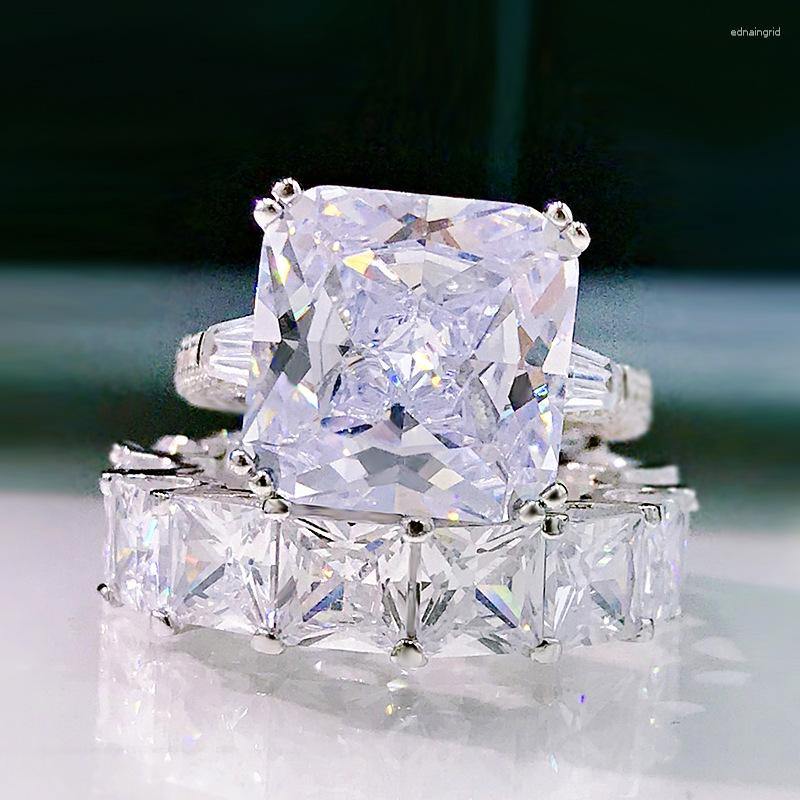 

Cluster Rings Wish Flash Diamond Square Engagement Ring Female Cross-Border Sourcing Jewelry Wholesale