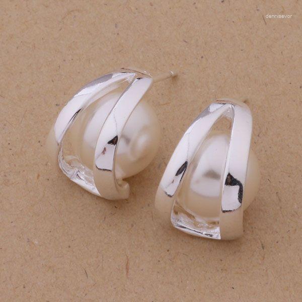 

Stud Earrings AE298 Sterling Fashion Jewelry Nice Pearl /cftakxaa Apvajhca Silver Color