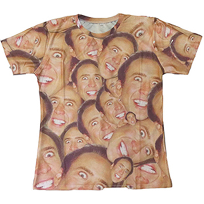 

Man T shirt New Designer Nicolas Cage Collage Face 3D Printed Short Sleeve Pullover Casual Tops Unisex Youth Teenagers Adult Party Outdoor Gift Fashion Oversized Tee, Multi