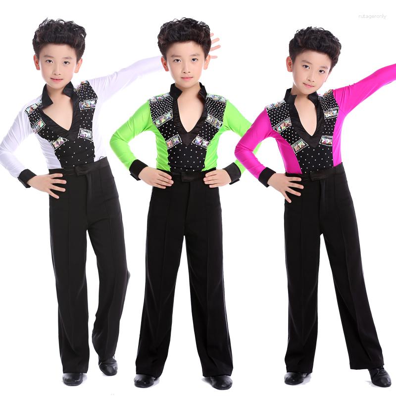 

Stage Wear Boy's Latin Dance Performance Costumes, Green