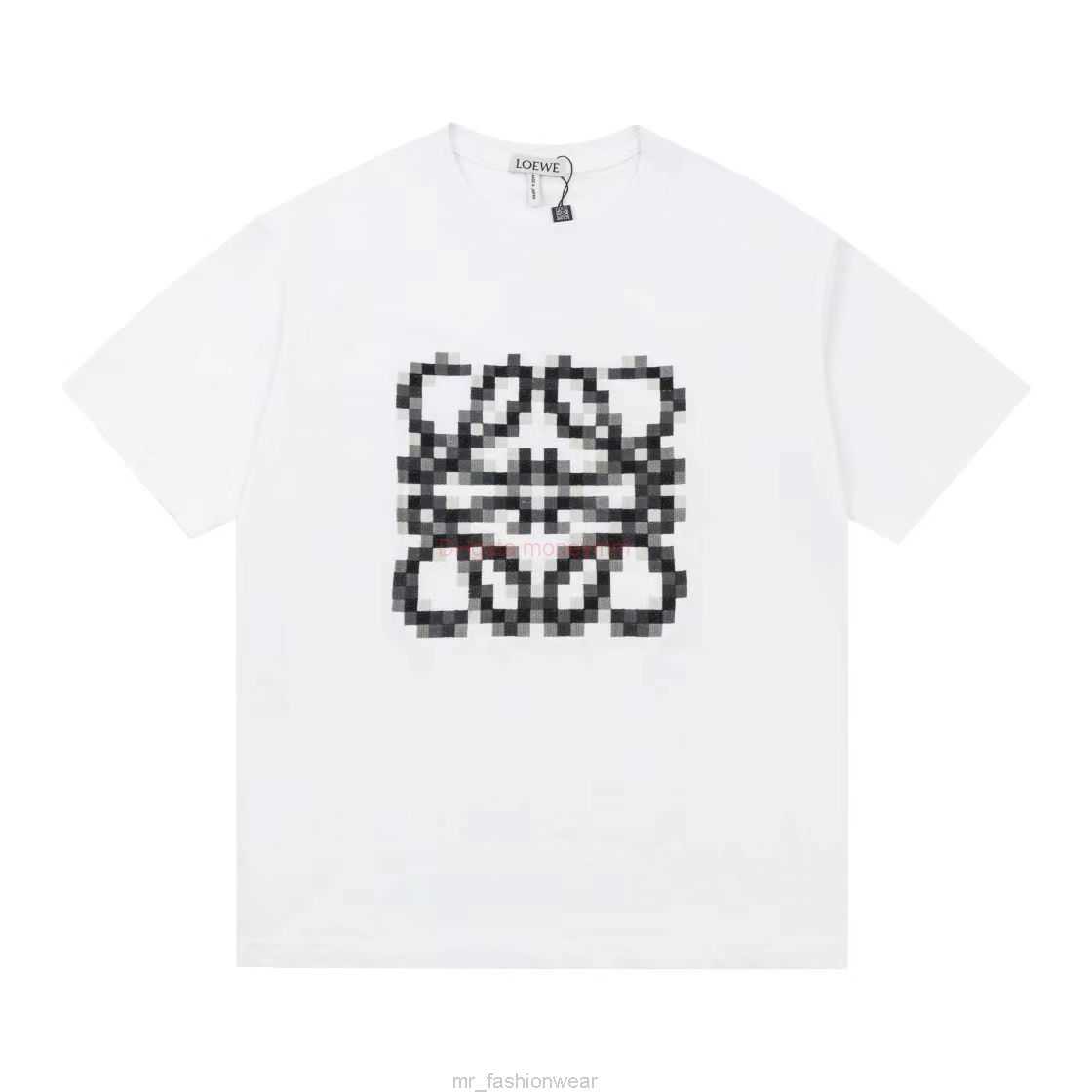 

Designer Fashion Clothing Tees Tshirts Loewe High Edition 23 Summer Fashion Brand Roewe Mosaic Pattern 3d Embroidery Casual Mens and Womens Loose Short Sleeve Tshir, White k461