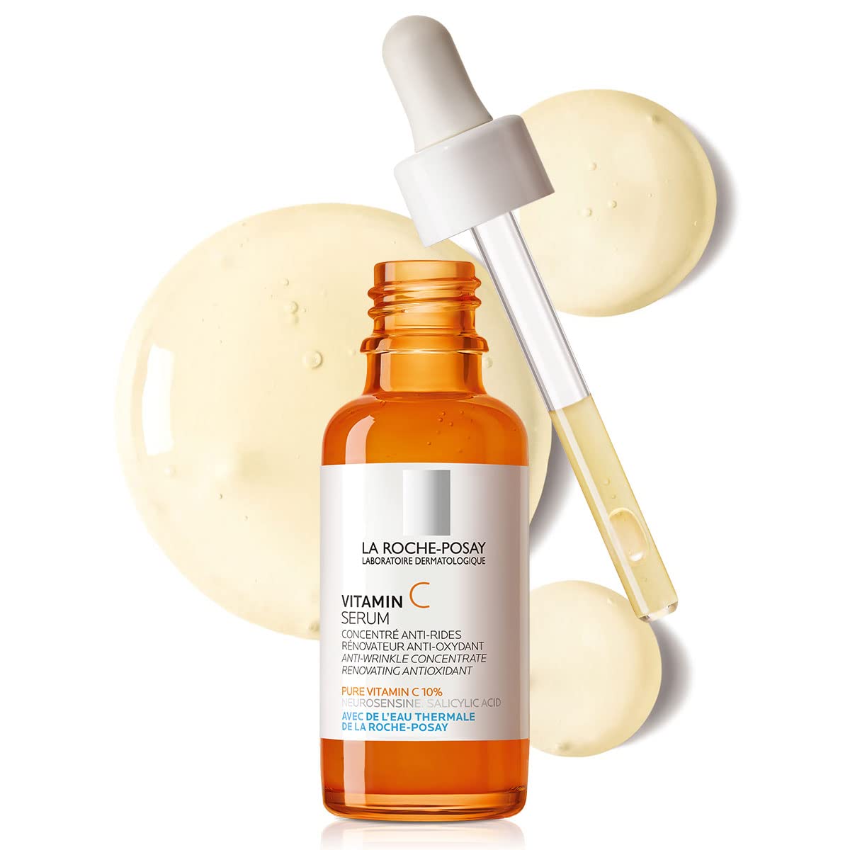 

La Roche-Posay Pure Vitamin C Face Serum with Hyaluronic Acid & Salicylic Acid, Anti Aging Face Serum for Wrinkles & Uneven Skin Texture to Visibly Brighten & Smooth