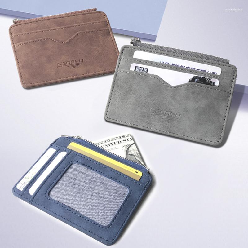 

Wallets Men's Card Wallet Short Retro Multi-card Fabric Holder Money Solid Color High Quality Minimalist Purse Coins, Blue