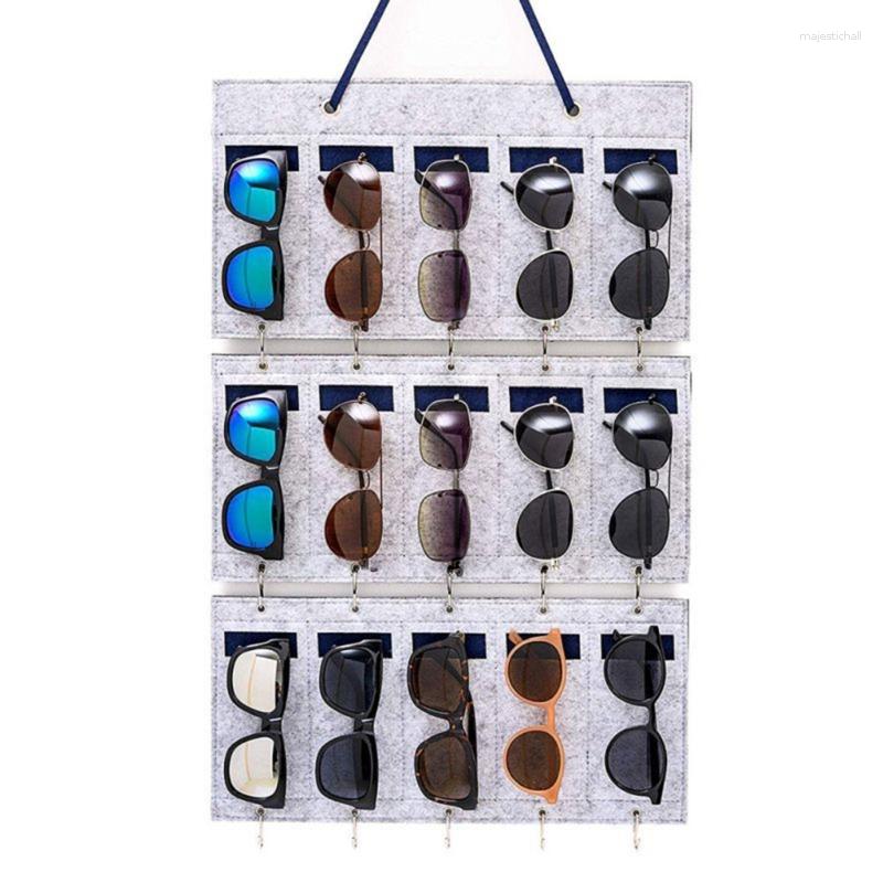 

Jewelry Pouches Felt Eyeglasses Stand Holder Space Saving Sunglasses Storage Display Hanging Pocket For Closet Or Wall