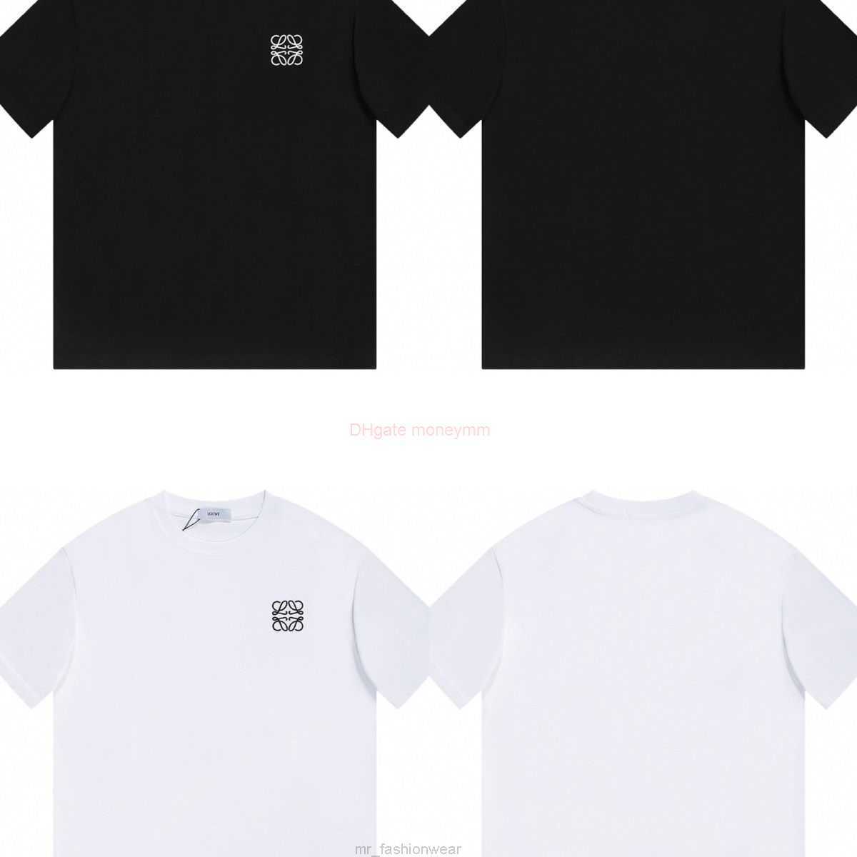 

Designer Fashion Clothing Tees Tshirts Loewe 2023 Short Sleeve Tshirt Classic Mens and Womens Couple Casual Round Neck with American Embroidery 100 Cotton Luxury Ca, White