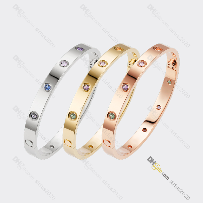

love bracelet designer bracelet for women Colored Diamond Bangle Luxury Jewelry Titanium Steel Gold-Plated Never Fade Not Allergic Gold,Silver,Rose;Store/21491608