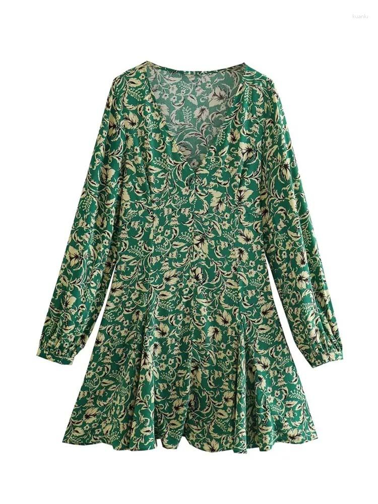 

Casual Dresses KLKXMYT Ruffle Floral Dress Woman Long Sleeve Short For Women 2023 Mini Elegant Women's Party