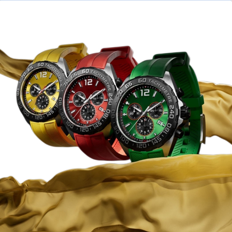 

Top Quality Master Mens Watch Quartz Movement Stopwatch Rubber Strap Luminous Splash Waterproof Design Clock Montre De Luxe