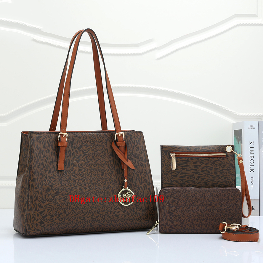 

2023 Designer Bag Women Handbag Leather Printed Shopping Bag Women Crossbody Fashion Shoulder Bag Large Luxury 3 Piece Set Wallet, Dustproof bag
