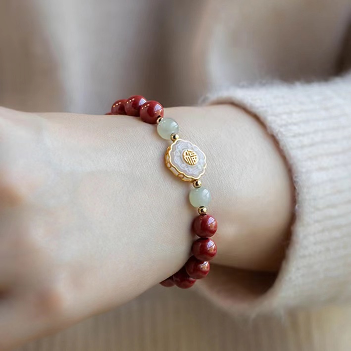 

Safety Lock Jade Lucky Necklace Female Small Design Chinoiserie Style White Jade Marrow Longevity Lock Pendant Gift for Girlfriend