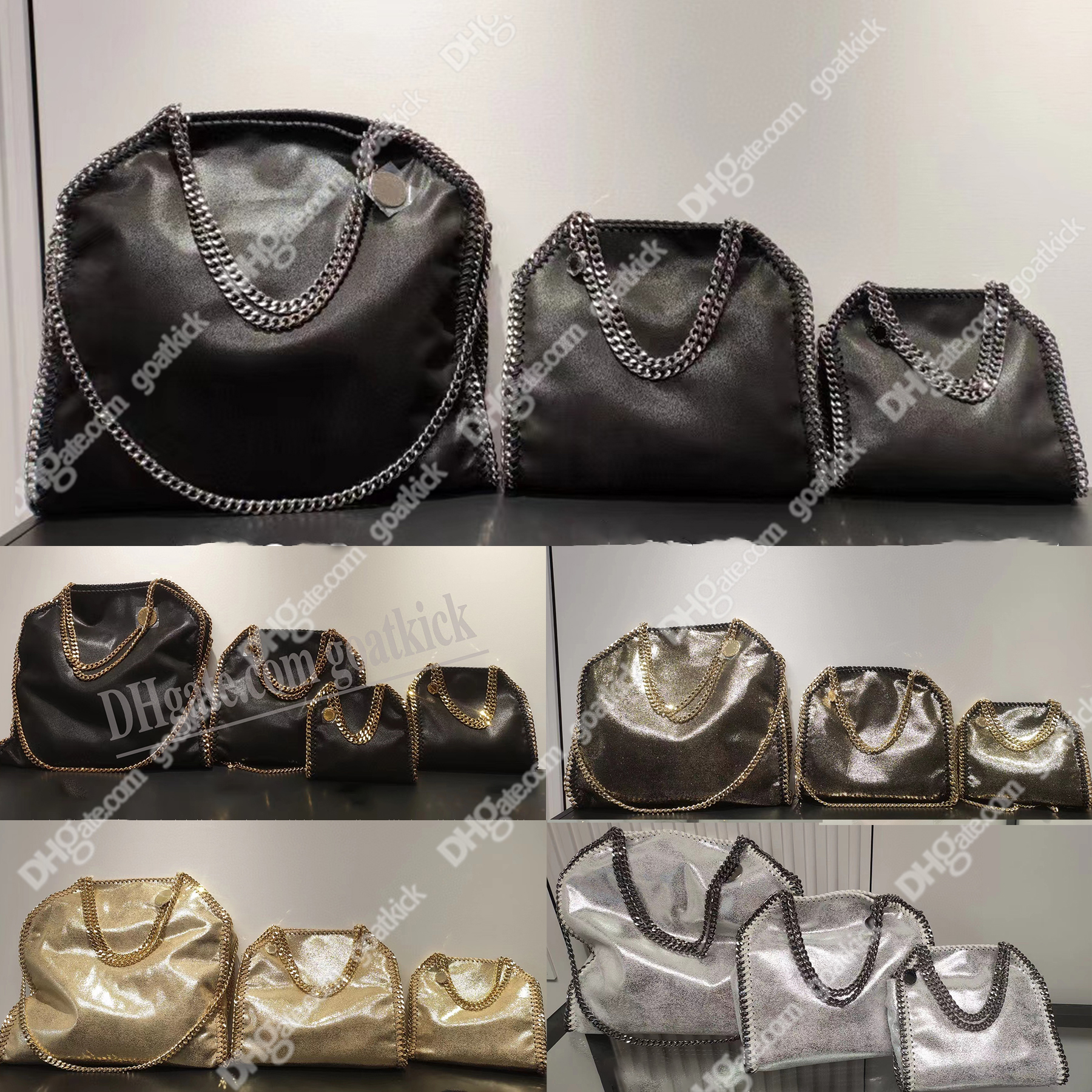

Stella Mccartney Falabella Large Tote Bag Women Black Luxurys Designers Shopping Chain Bags Wallet Messenger Leather Handbags Shoulder Quality Purses Crossbody