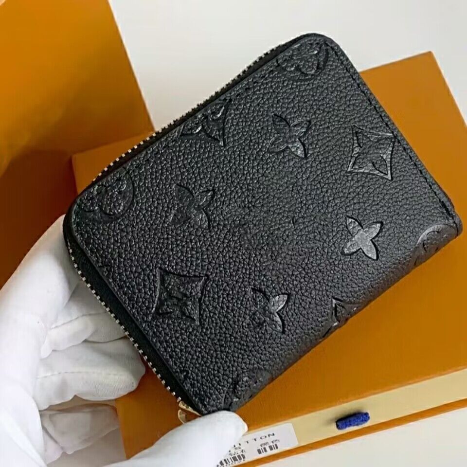 

High Qualitys Designers Wallets Fashion Men Women wallet wallet purseLeather Wallet Single Zipper Lady Ladies Short Classical Coin Purse With Box, Brown flower