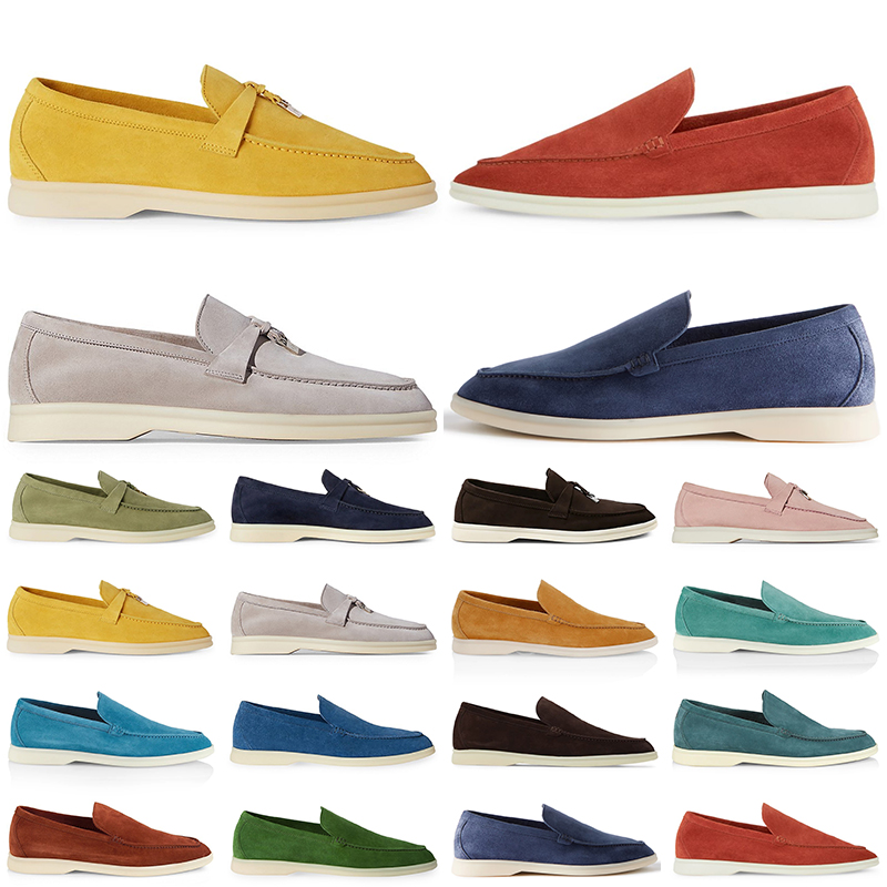

loro piana men women casual shoes Plate-forme scarpe LP loafers luxury designer sneakers black pink blue beige mens suede walking shoes summer flats trainers, #23