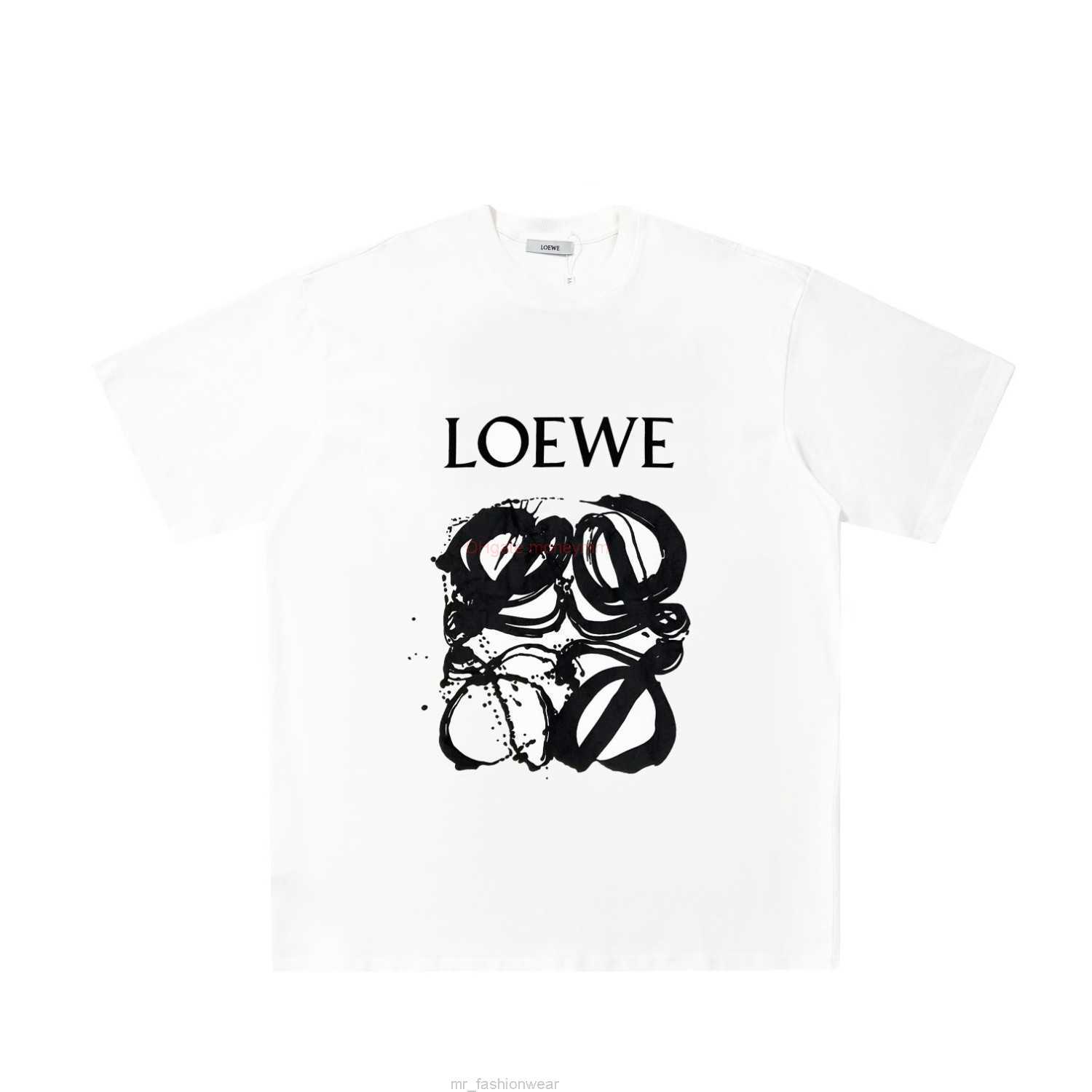 

Designer Fashion Clothing Tees Tshirts Loewe Pure Original 23ss New Foam Logo Printing Short Sleeve Tshirt Unisex Ins Luxury Casual Streetwear Tops Rock Hip hop, White