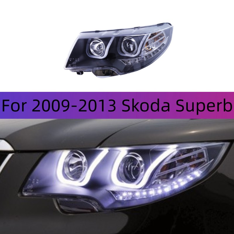 

For 20 09-20 13 Skoda Superb Headlights Assembly Modified New LED Daylight Double Lens Xenon Head Lights Daytime Running Lights Turn Signal