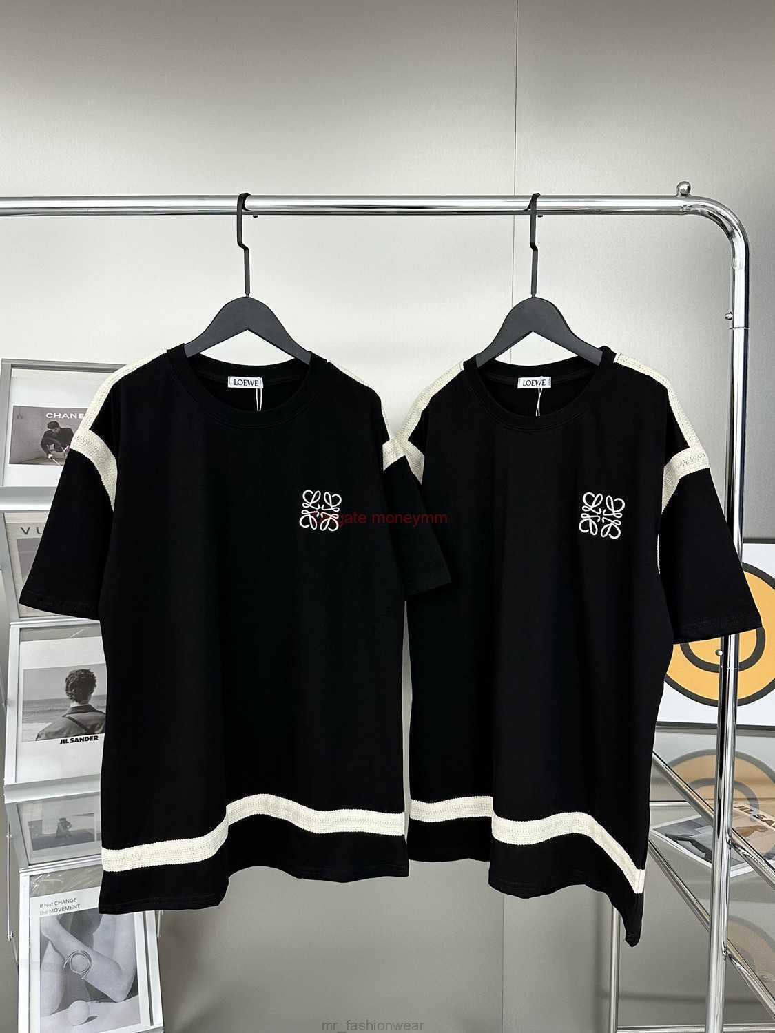 

Designer Fashion Clothing Tees Tshirts Loewe Pure Original 23ss New Embroidery Lace Ribbon Short Sleeve Tshirt Unisex High Edition Luxury Casual Streetwear Tops Ro, Picture color