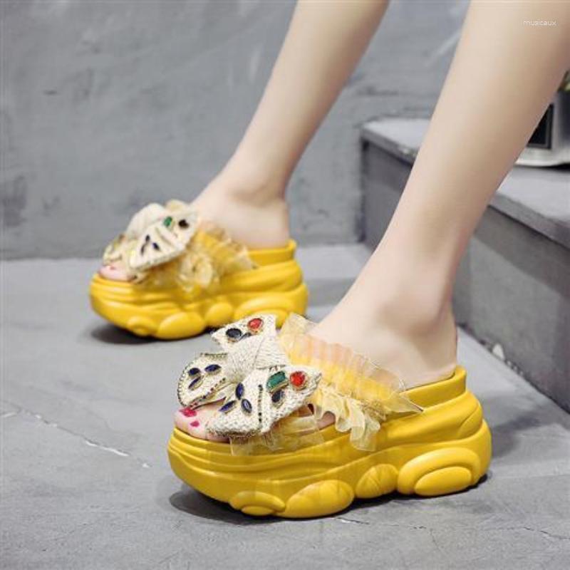 

Slippers 2023 Summer Style Thick-soled Women's Cute And Fashionable Bow-knot Heightened Sandals Women, Pink