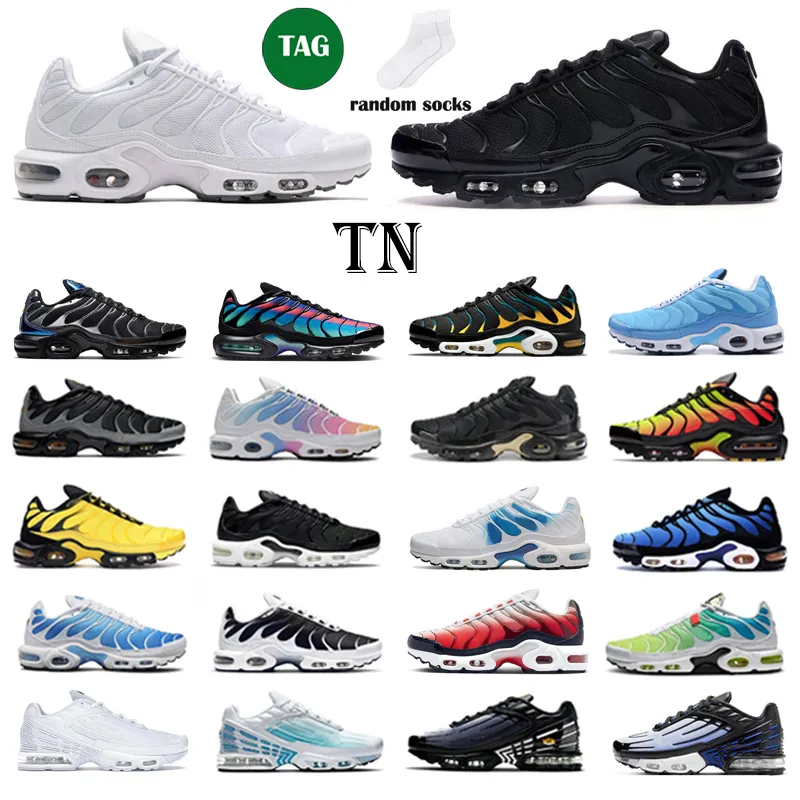 

Tn Plus 3 Running Shoes Women Triple White Black Red Laser Blue Furry Oreo Plus Tennis Breathable Mens Trainers outdoor Sports Sneakers Size 36-46, Box