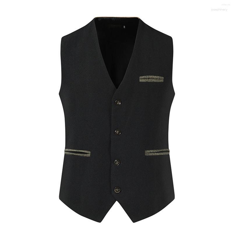 

Men' Vests Men' Casual Mens Brown Vest Silver Slim Fit V Neck Tuxedos School Party Green Waistcoat For Wedding Banquet Nightclub, Black