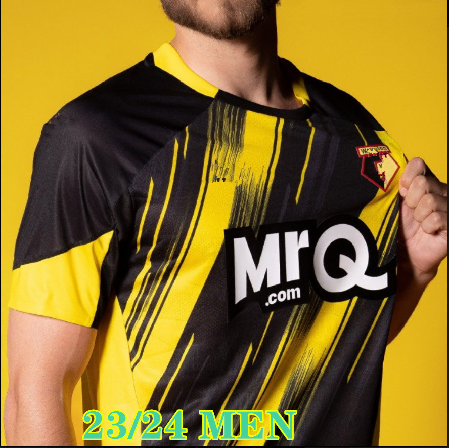 

2023 2024 WatfordS soccer jerseys home yellow 23 24 season Mens football shirts tops tee shirts 999, 2324