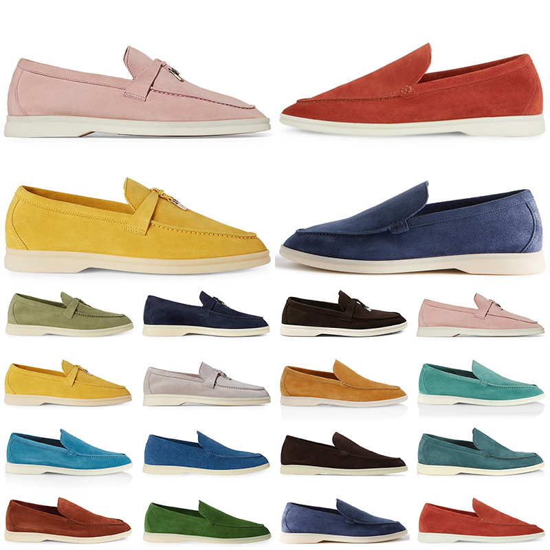 

loro piana designer men women casual shoes loropiana summer suede walking shoes outdoor runner sneaker size 35-45, #1
