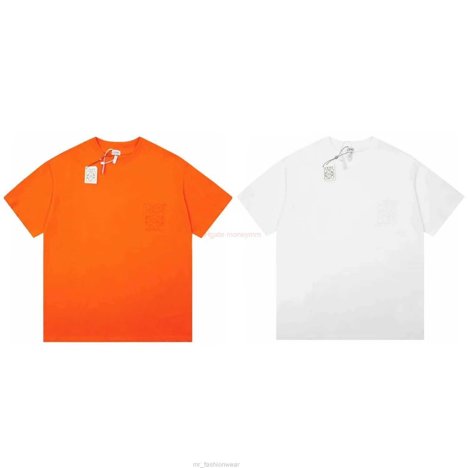

Designer Fashion Clothing Tees Tshirts Loewe Chaopai 2023 Summer 3d Embossed Tshirt for Men and Women High Quality Cotton Loose Short Sleeve Fashion Luxury Casual St, Orange relief