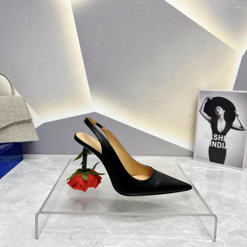 

Dress Shoes 2023 Spring Summer Women Pumps Pointed Toe Slip-On Genuine Leather Elegant Slingbacks Woman Sapato Feminino, As pic 9.5cm