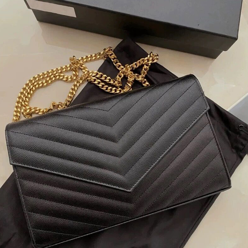 

Classic Fashion Women Designer Bag Handbag Flap Gold Silver woc Chain Shoulder Bags Luxury Tote Lady Clutch Messenger Lou Evening handbags Crossbody Purse, Box