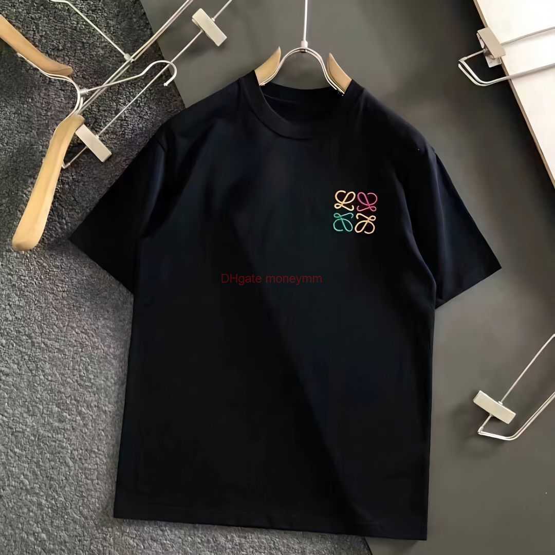 

Designer Fashion Clothing Tees Tshirts Loewe Summer New Classic Embroidery Simple Round Neck Short Sleeve Tshirt Unisex Luxury Casual Streetwear Tops Rock Hip hop S, White