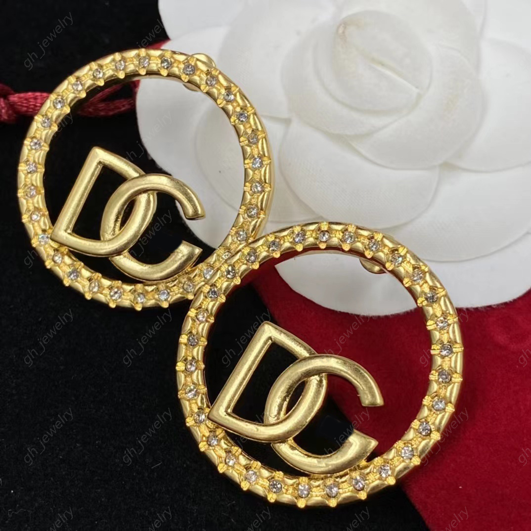 

2023 New Fashion Circle Earrings women's 18K Gold diamond Alphabet Luxury Designer earrings for women party lovers gift jewelry