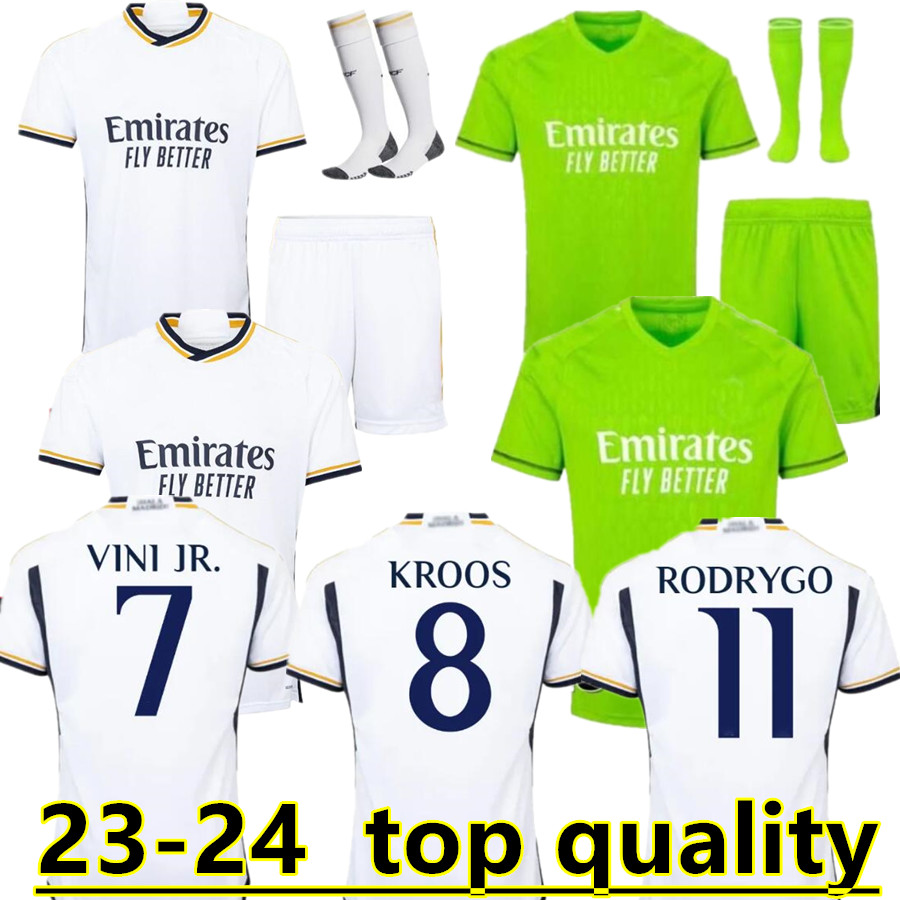 

2023 2024 BELLINGHAM RODRGO 23 24 Real Madrid soccer jerseys football shirt VINI JR CAMAVINGA ALABA MODRIC VALVERDE camiseta Men kids kit COURTOIS goalkeeper 888888, White