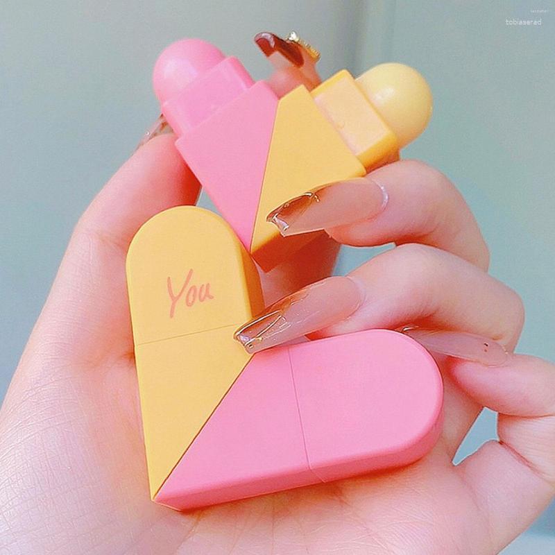 

Lip Gloss Love-shaped Double-head Transparent Lipstick Waterproof Moisturizing Long-lasting Desalination Gl Y0L3
