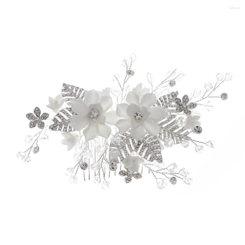 

Hair Clips Handmade Wedding Comb Crystal Floral Leaf Bridal Accessories For Brides And Bridesmaid